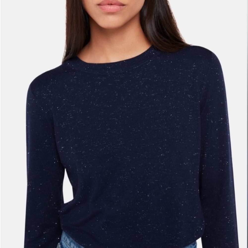 The Limited Dark Blue Sequin Long Sleeve Sweater